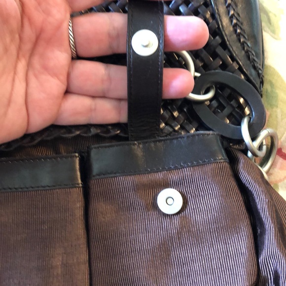 MAXX NEW YORK Classic Woven Brown Leather Shoulder Bag Hardware Stap $129 NEW - Picture 11 of 14